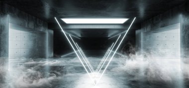 Duman boş Sci Fi fütüristik beton salonu garaj Underground R