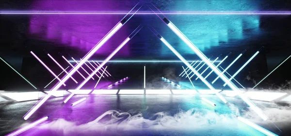 Smoke Triangle Construction Stage Virtual Reality Neon Glowing P