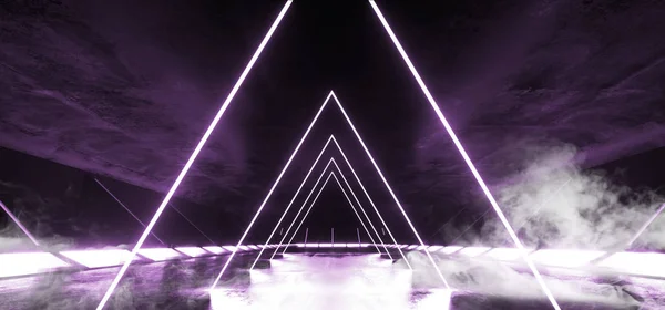 Rök triangel konstruktion steg virtuell verklighet Neon glödande P — Stockfoto