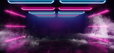 Duman sis floresan canlı Neon futuristik Sci Fi parlayan PUR