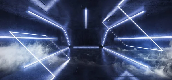 Καπνός ομίχλης φθορισμού έντονο νέο φουτουριστικό sci Fi λαμπερό Blu — Φωτογραφία Αρχείου