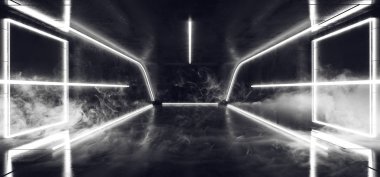 Duman sis Sci Fi sanal parlayan Neon futuristik stüdyo Stage Po