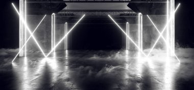 Duman uzay gemisi sanal futuristik Sci Fi Neon parlayan floresan