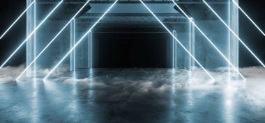 Duman uzay gemisi sanal futuristik Sci Fi Neon parlayan floresan
