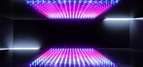 Vibrant Neon Glowing Rectangle Matrix Dot Shaped Fluorescent Blu — Stock Photo, Image