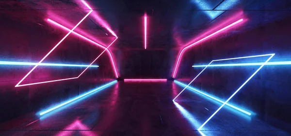 Fluorescencyjne żywe Neon futurystyczny Sci Fi świecący fioletowy niebieski V — Zdjęcie stockowe