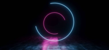 Zarif Circle şekilli Neon floresan Retro lazer Show Stag LED