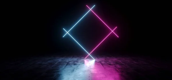 Elegant Rectangle Shaped Neon Fluorescent Retro Laser Led Show S