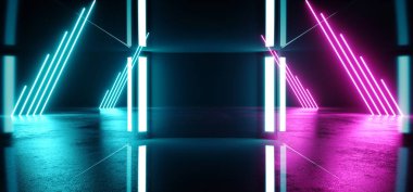 Sanal parlak modern fütüristik Sci Fi Dark grunge beton Roo