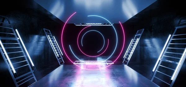 Stage Construction Virtual Dance Circles Neon Laser Ultraviolet