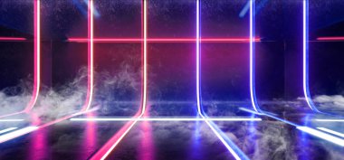 Duman Sci Fi futuristik Alien Retro sanal gerçeklik Neon parlayan