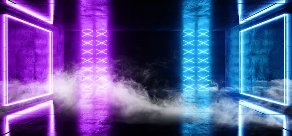 현대 우아한 Em 빛나는 연기 공상 과학 소설 미래 네온 Led 레이저 — 스톡 사진