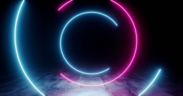 Espiral Loopable Neón Brillante Fluorescente Retro Sci Futurista Púrpura Azul — Vídeos de Stock