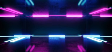 Sci Fi Fütüristik Alien Retro Sanal Gerçeklik Neon Parlayan Flor