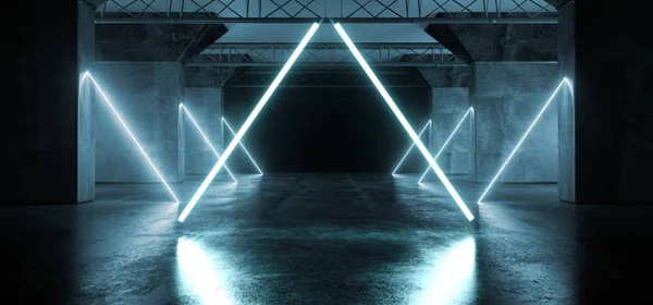Virtueel levendig Sci Fi Neon gloeiende fluorescerende Laser Alienship — Stockfoto