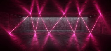 Kırmızı Canlı Floresan Sci Fi Neon Parlayan Yeraltı Fütürist