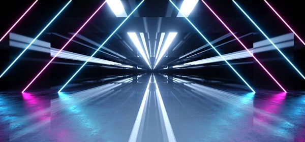 Sci Fi reflekterande Dark Neon fluorescerande psykedelisk underground — Stockfoto