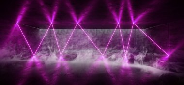 Duman Mor Canlı Floresan Sci Fi Neon Parlayan Yeraltı