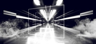 Duman Sahne Sci Fi Reflektif Koyu Neon Floresan Psychedelic 