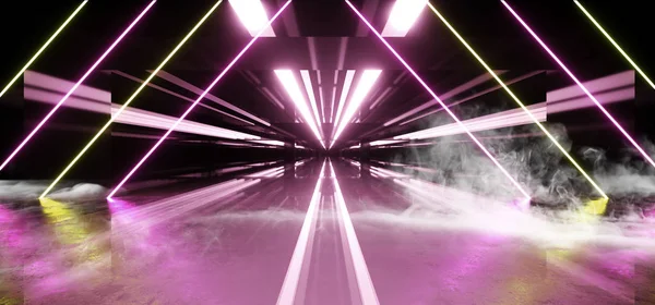 O laser fluorescente do néon do fumo conduziu o Futu elegante da garagem Psychedelic — Fotografia de Stock