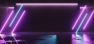 Eğik Çizgi Şekilli Neon Parlayan Floresan Canlı Mor Pembe 