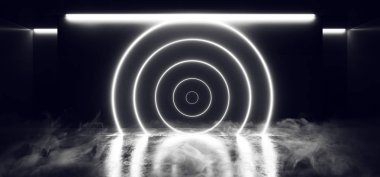 Duman Çemberi Lazer Floresan Neon Parlayan Dikey lazer Tüp 