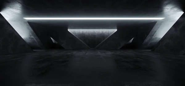 Sci Fi modern beton cement Dark üres aszfalt fényvisszaverő Grun — Stock Fotó