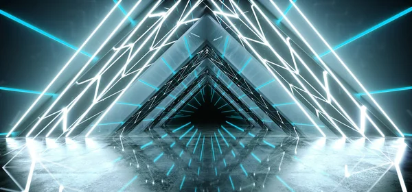 Bright Triangle Laser Neon Modern Futuristic Sci-Fi Alien Ship T