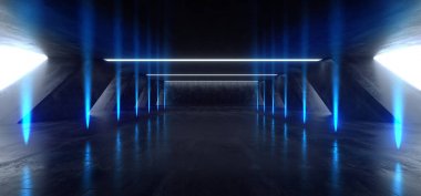 Sci Fi Floresan Canlı Track Path Kapı Girişi Neon Parlayan