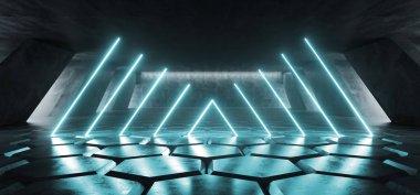 Sci Fi Floresan Canlı Yay Çerçeve Giriş Kapısı Neon Parlayan 