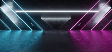 Üçgen Lazer Floresan Retro Sci Fi Fütüristik Neon Parlayan 