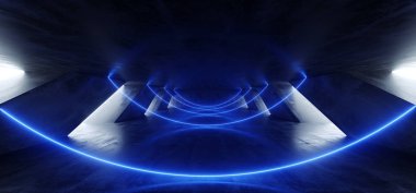 Ark Girişi Lazer Floresan Retro Sci Fi Fütüristik Neon Kızdırma