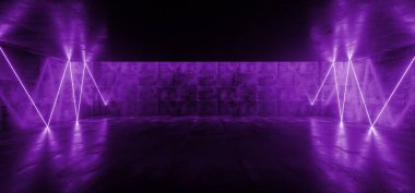 Kaotik Lazer Floresan Retro Sci Fi Fütüristik Neon Parlayan P