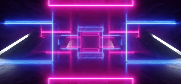 Luzes de néon fundo roxo azul vibrante lasers palco mostrar Und — Fotografia de Stock