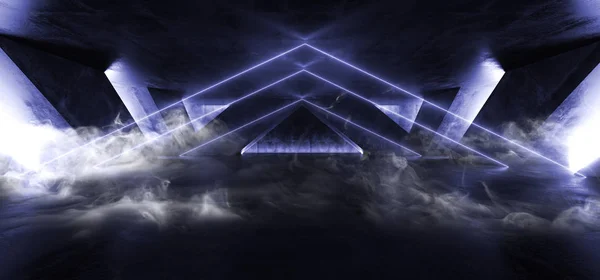 Rook mist driehoek Laser fluorescerende Retro Sci Fi futuristische Neo — Stockfoto