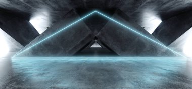 Canlı Üçgen Neon Arka Plan Parlayan Mavi Mor Yol Parça