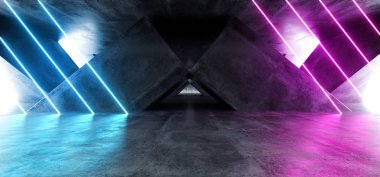 Canlı Üçgen Neon Arka Plan Parlayan Mor Mavi Pembe Mor