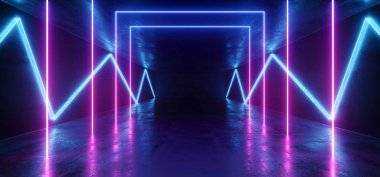 Canlı Neon Arka Plan Parlayan Mor Mavi Pembe Mor Yol Tr