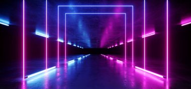 Canlı Neon Arka Plan Parlayan Mor Mavi Pembe Mor Yol Tr