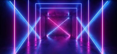 Canlı Neon Arka Plan Parlayan Mor Mavi Pembe Mor Yol Tr