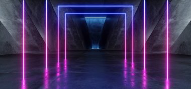 Canlı Üçgen Neon İnşaat Sahne Arka Plan Parlayan Purp