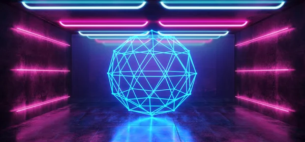 Absztrakt gömb lézer háttér neon retro futurisztikus sci fi Mo — Stock Fotó
