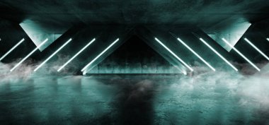 Duman Sci Fi Floresan Canlı Üçgen Şekilli Neon Parlayan Bl