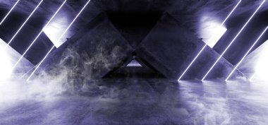 Duman Sci Fi Floresan Canlı Üçgen Şekilli Neon Parlayan Vi