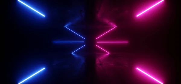 Neon świecący Sci Fi futurystyczny tło obcy statek kosmiczny Vibran — Zdjęcie stockowe