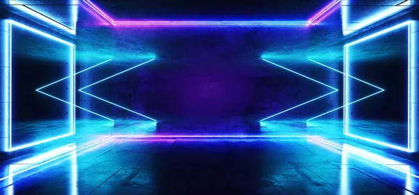 Sci Fi Стрелы Неон Футуристический Фиолетовый Синий Холодный клуб Этап номер H — стоковое фото