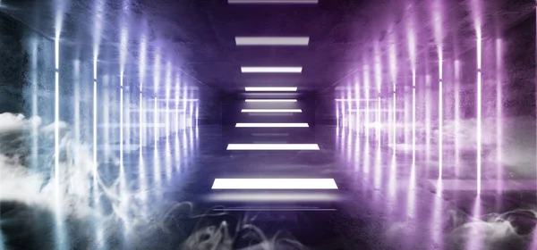 Rook abstracte vorm achtergrond Sci Fi Neon gloeiende buitenaardse ruimten — Stockfoto