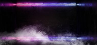 Duman Hattı Çerçeve Sci Fi Neon Parlayan Alien Spaceship Dark Reflec