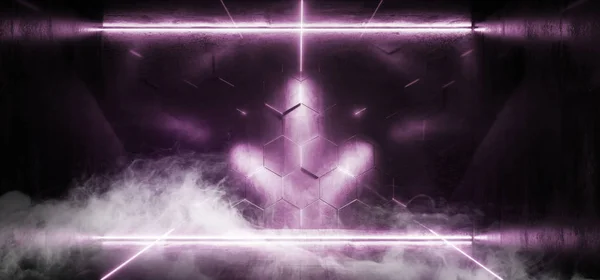 Rookrook Sci Fi Neon bouw driehoek Laser futuristische S — Stockfoto
