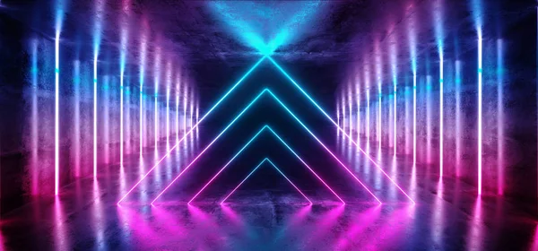 Soyut Şekil Arka Plan Sci Fi Neon Parlayan Alien Spaceship Da